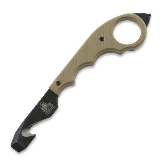 Twisted Assisted KEEP-SAFE Rescue tool, Tan G-10, Blackwash