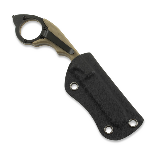 Twisted Assisted KEEP-SAFE Rescue tool, Tan G-10, Blackwash