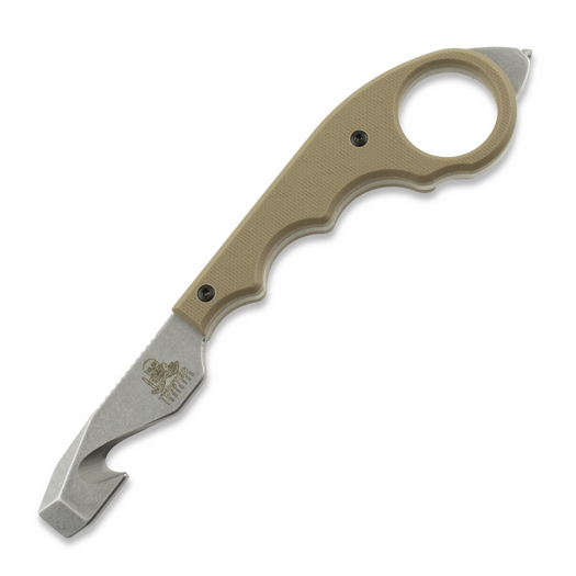 Twisted Assisted KEEP-SAFE Rescue tool, Tan G-10, Stonewash