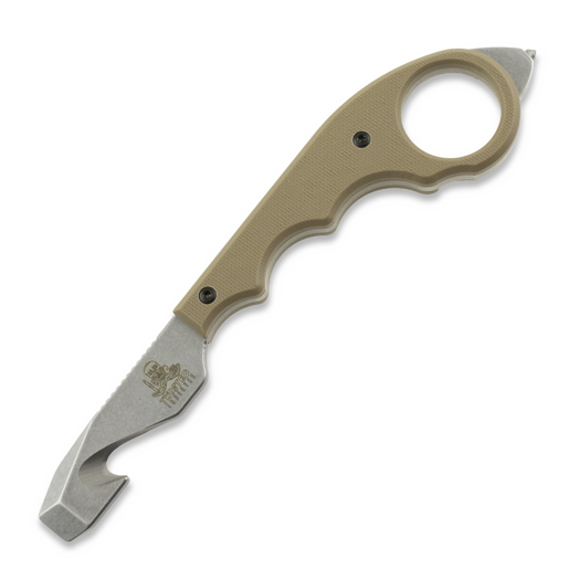 Twisted Assisted KEEP-SAFE Rescue tool, Tan G-10, Stonewash