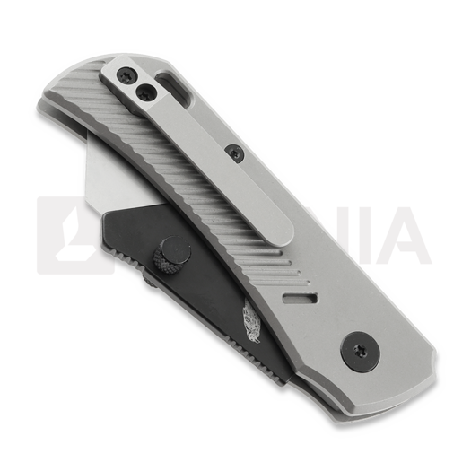 Twisted Assisted PALLAS Bead Blast Titanium kääntöveitsi, Black DLC