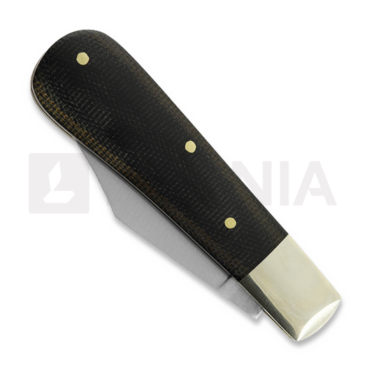 Twisted Assisted T.A. Sheffield Clip Point Barlow, Black Burlap Micarta