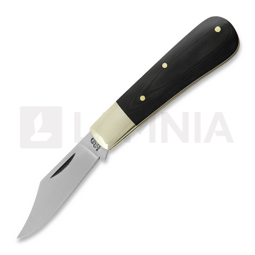 Twisted Assisted T.A. Sheffield Clip Point Barlow, Black Linen Micarta