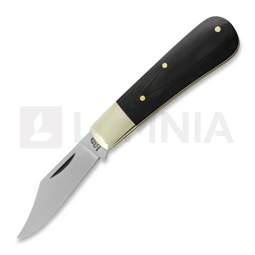 Twisted Assisted T.A. Sheffield Clip Point Barlow, Black Linen Micarta