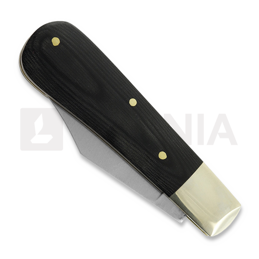 Twisted Assisted T.A. Sheffield Clip Point Barlow, Black Linen Micarta