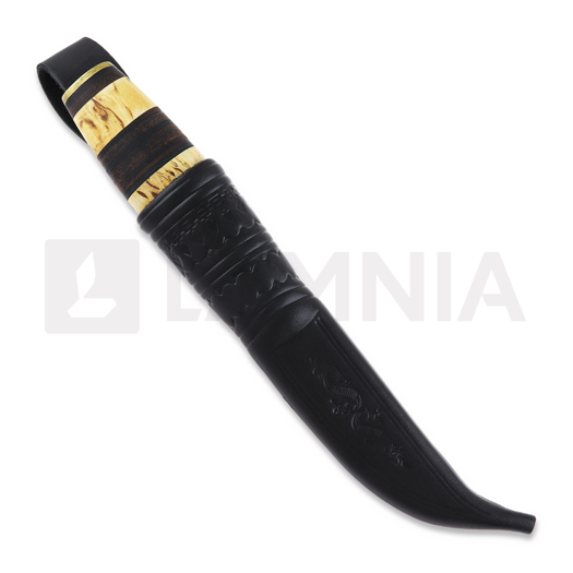 Uniikkipuukot Vuolupuukko 2 kniv, leather / curly birch
