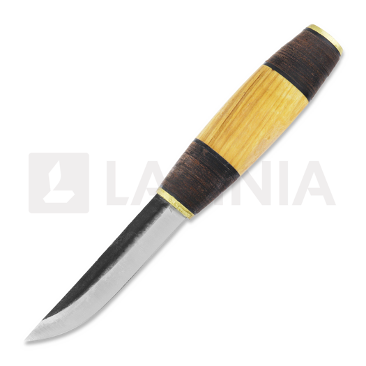 Ніж Uniikkipuukot Vuolupuukko, leather / curly birch