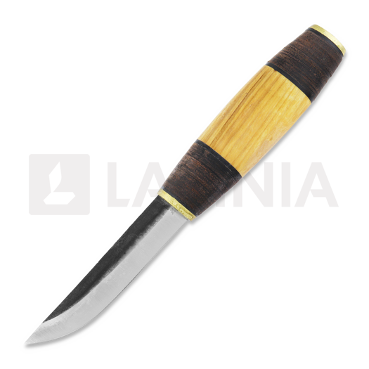 Нож Uniikkipuukot Vuolupuukko, leather / curly birch