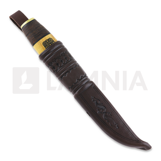 Uniikkipuukot Vuolupuukko knife, leather / curly birch