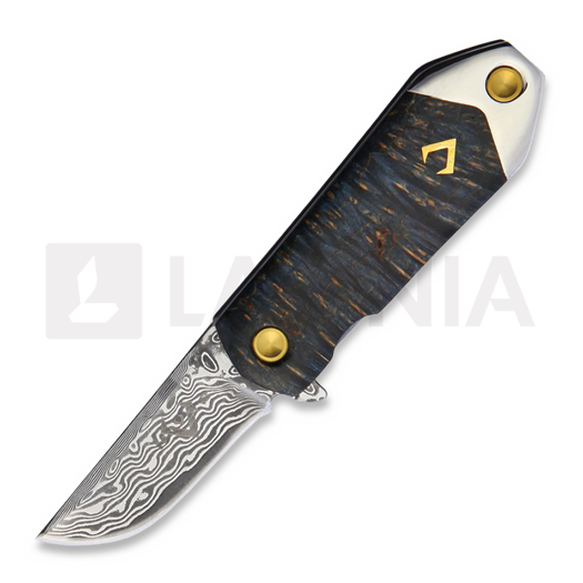 V Nives KillaBite Damascus összecsukható kés, wood