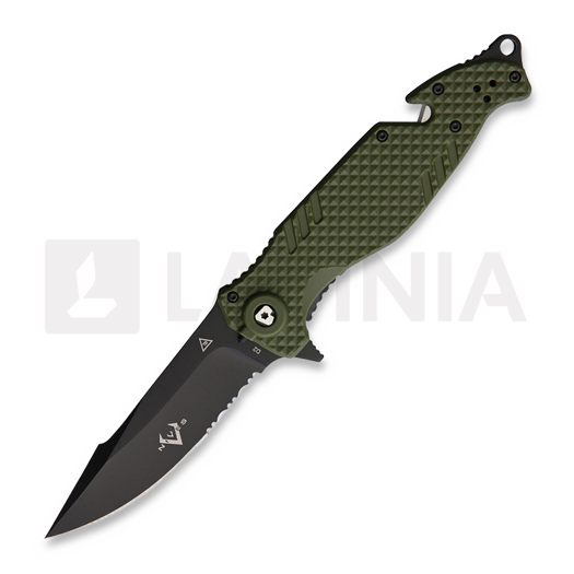 Coltello pieghevole V Nives TGL Trailblazer, verde, dentatura lama