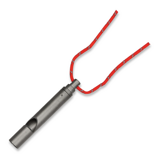 Vargo Titanium Emergency Whistle, neck lanyard