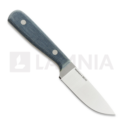 Нож Very Good Knife Co Adventure Jr 80Crv2 Gen2, blue micarta