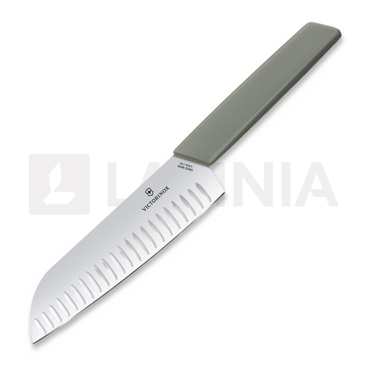 Victorinox Swiss Modern Santoku 17cm japanese kitchen knife, olivengr&oslash;nn