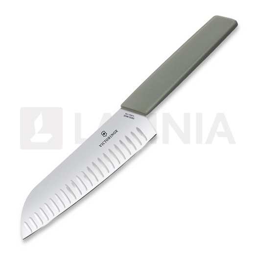 Japanese kitchen knife Victorinox Swiss Modern Santoku 17cm, zelená
