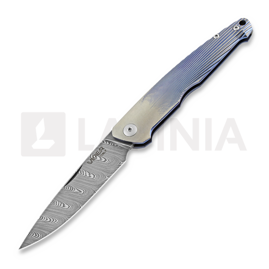 Viper Key Damascus foldekniv, titanium blue/bronze VA5976D3BL