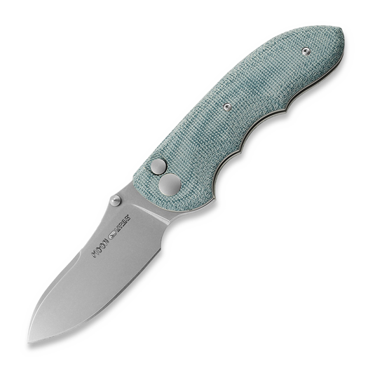 Viper Moon סכין מתקפלת, Stonewashed, Teal Canvas Micarta V6010TE