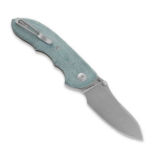 Viper Moon kääntöveitsi, Stonewashed, Teal Canvas Micarta V6010TE