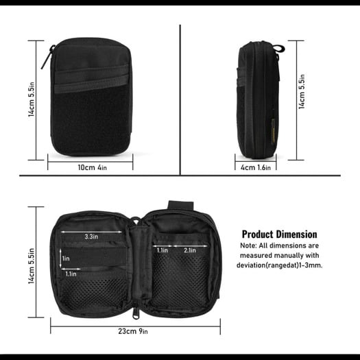 Viperade VE26 EDC 8-Pocket Organizer, musta