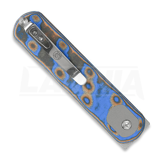 Vosteed Corgi - Stonewash - Micarta k&auml;&auml;nt&ouml;veitsi, blue ocean