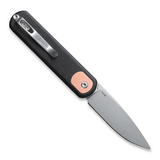 Coltello pieghevole Vosteed Corgi Trek Lock - Micarta Black - S/W Drop