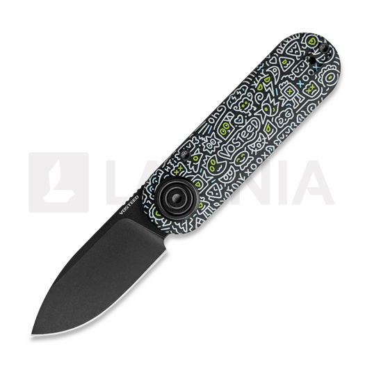 Couteau pliant Vosteed Corgi-V Vanchor Lock - Blackwash - G10, Doodle Monster™