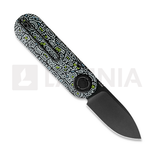 Coltello pieghevole Vosteed Corgi-V Vanchor Lock - Blackwash - G10, Doodle Monster&trade;