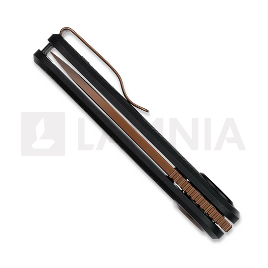 Coltello pieghevole Vosteed Corgi-V Vanchor Lock - Copper Dune - Aluminium, nero