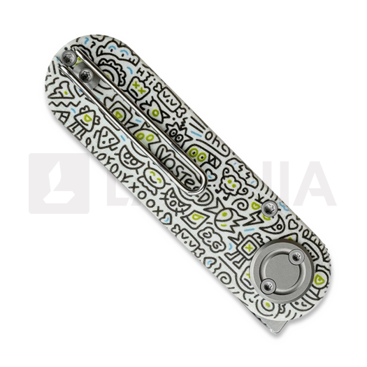 Vosteed Corgi-V Vanchor Lock - Satin - G10 sulankstomas peilis, Doodle Monster™