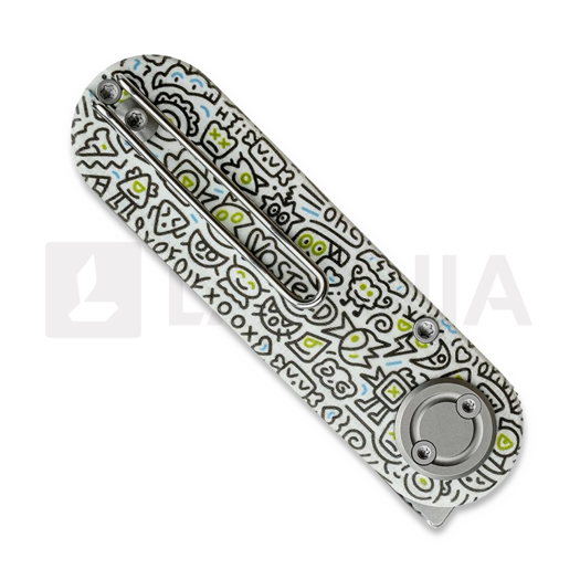 Складний ніж Vosteed Corgi-V Vanchor Lock - Satin - G10, Doodle Monster™