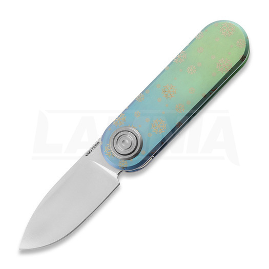 Nóż składany Vosteed Corgi-V Vanchor Lock - Satin - Titanium, Evergreen Frost