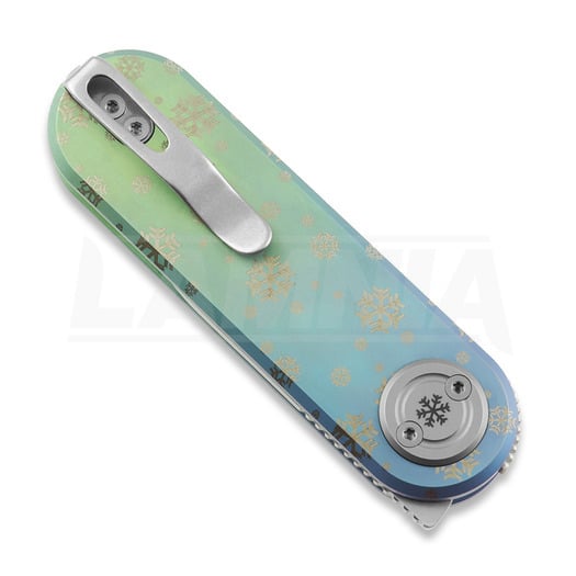 Vosteed Corgi-V Vanchor Lock - Satin - Titanium folding knife, Evergreen Frost