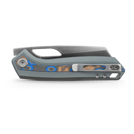 Vosteed Kroc 329 - Satin - Aluminum & Ocean Micarta sulankstomas peilis