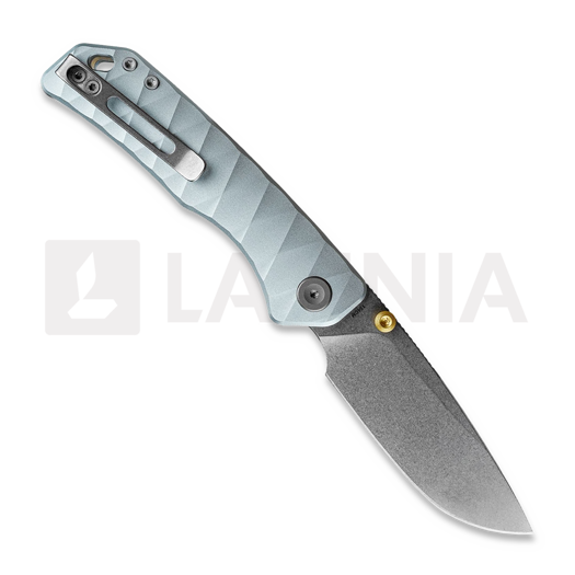 Vosteed Marten 330 - Stonewash - Aluminum sulankstomas peilis, Light Blue