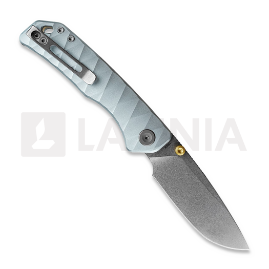 Navalha Vosteed Marten 330 - Stonewash - Aluminum, Light Blue
