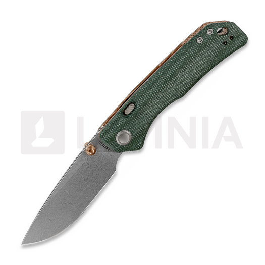 Vosteed Marten 330 - Stonewash - Micarta vouwmes, groen