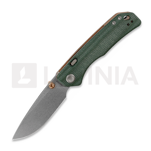 Vosteed Marten 330 - Stonewash - Micarta vouwmes, groen
