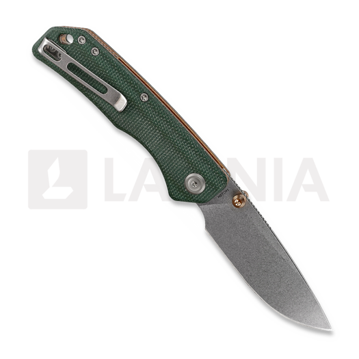 Vosteed Marten 330 - Stonewash - Micarta vouwmes, groen