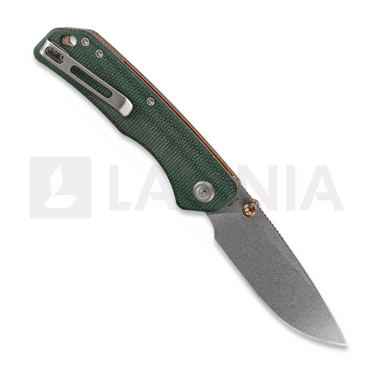 Vosteed Marten 330 - Stonewash - Micarta vouwmes, groen