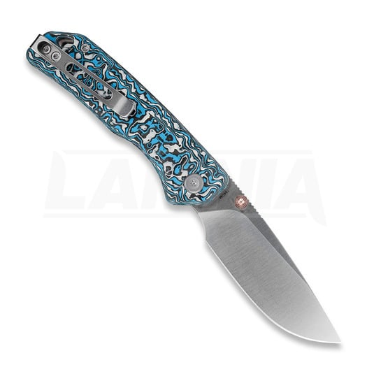 Couteau pliant Vosteed Marten - Satin - Carbon Fiber, bleu