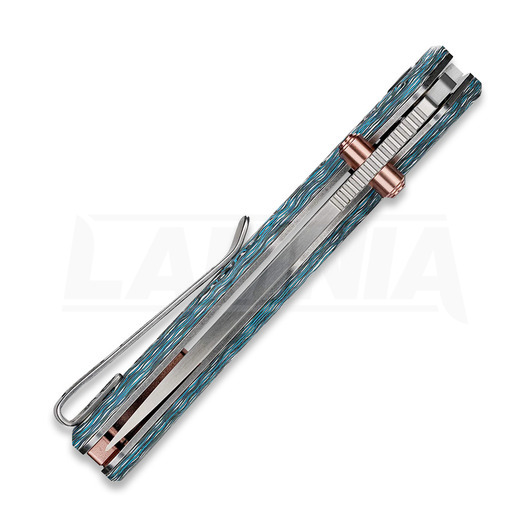 Coltello pieghevole Vosteed Marten - Satin - Carbon Fiber, blu