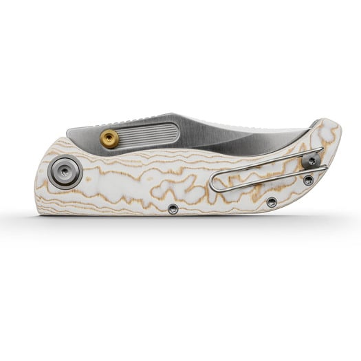Vosteed Naga - Satin - Bamboo Micarta sulankstomas peilis, Ivory Drift