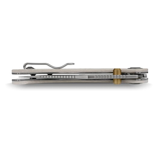 Vosteed Naga - Satin - Bamboo Micarta sulankstomas peilis, Ivory Drift
