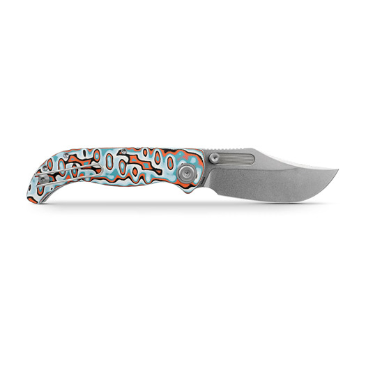 Vosteed Naga - Stonewash - Bamboo Micarta sulankstomas peilis, Canyon Current