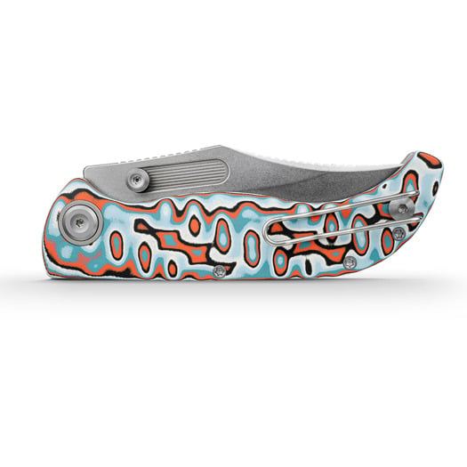 Vosteed Naga - Stonewash - Bamboo Micarta sulankstomas peilis, Canyon Current