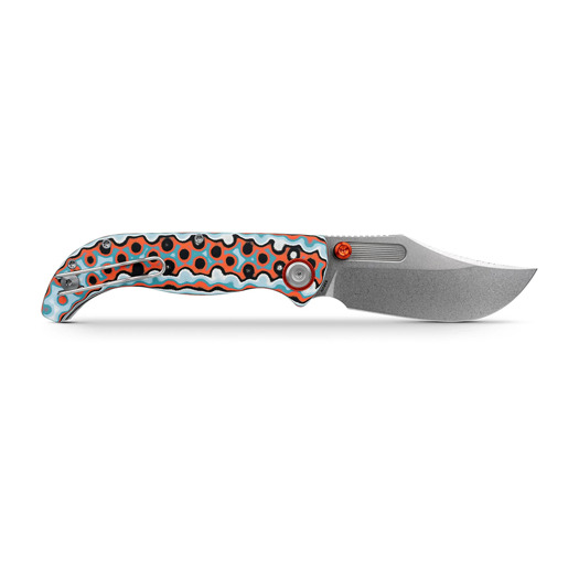 Coltello pieghevole Vosteed Naga - Stonewash - Bamboo Micarta, Coral Orbit