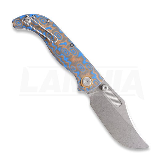 Vosteed Naga - Stonewash - Ocean Micarta foldekniv, bl&aring;
