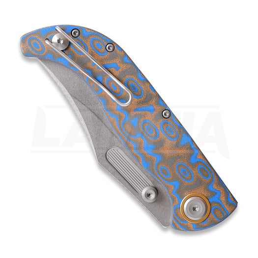 Vosteed Naga - Stonewash - Ocean Micarta foldekniv, bl&aring;