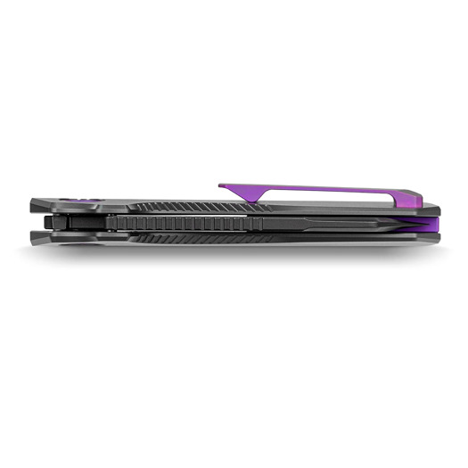 Vosteed Nip-L - Blackwash - Left-Handed sulankstomas peilis, Titanium,, pilka