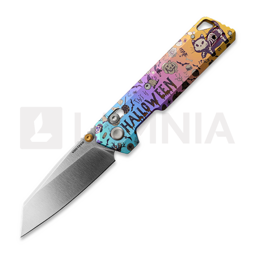 Vosteed Parallel - Satin - Titanium kääntöveitsi, Halloween Spooky Purr